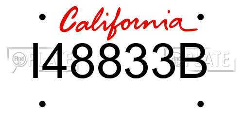 I48833B California License Plate