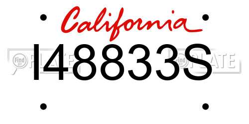 I48833S California License Plate
