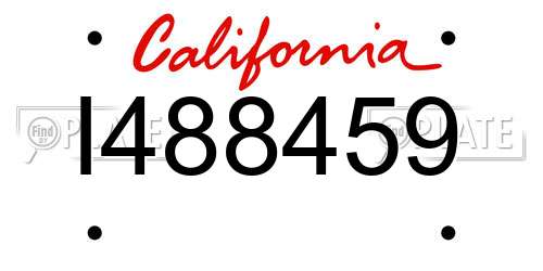 I488459 California License Plate