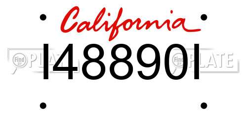 I48890I California License Plate