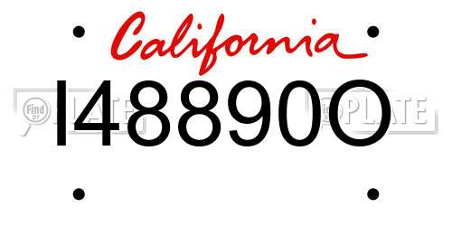 I48890O California License Plate