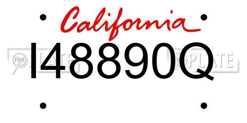 I48890Q California License Plate