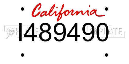 I489490 California License Plate