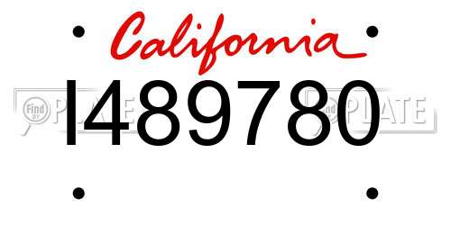I489780 California License Plate