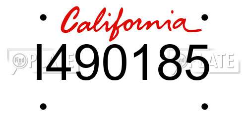 I490185 California License Plate