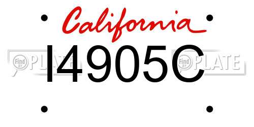 I4905C California License Plate