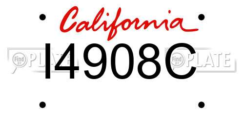 I4908C California License Plate