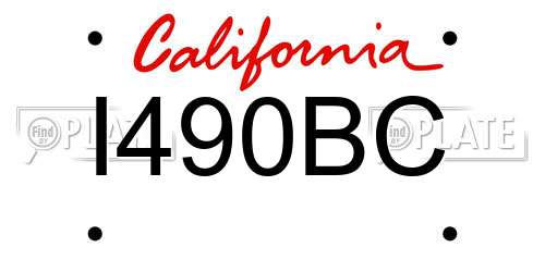 I490BC California License Plate