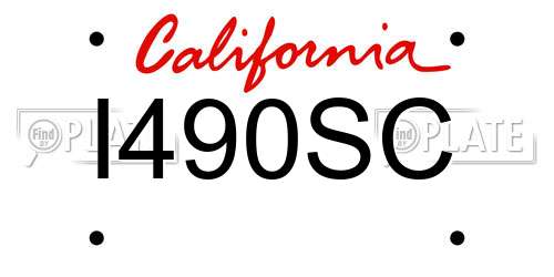 I490SC California License Plate