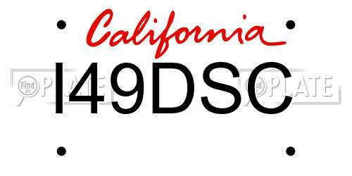 I49DSC California License Plate