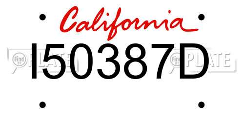 I50387D California License Plate