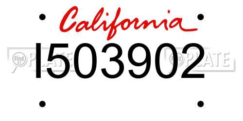 I503902 California License Plate