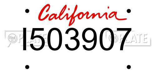 I503907 California License Plate