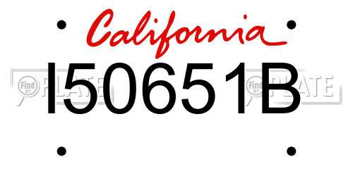 I50651B California License Plate