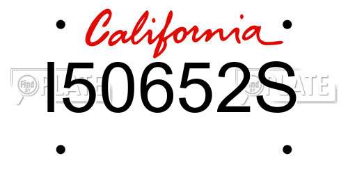 I50652S California License Plate
