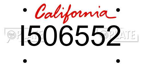 I506552 California License Plate
