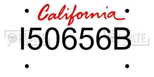 I50656B California License Plate