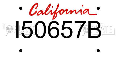 I50657B California License Plate