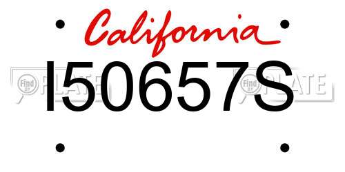 I50657S California License Plate