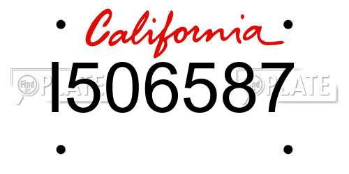 I506587 California License Plate