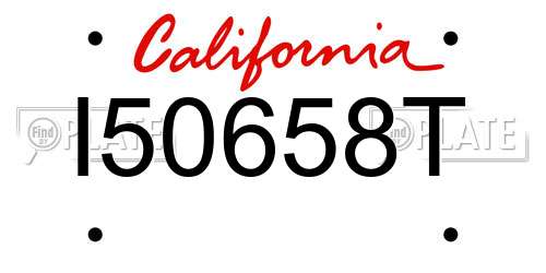 I50658T California License Plate