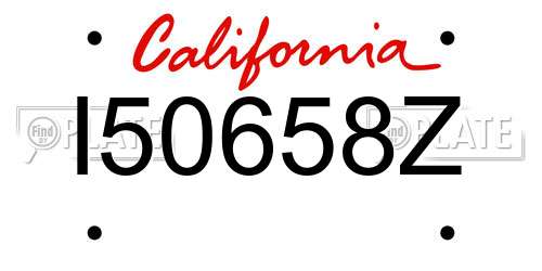 I50658Z California License Plate