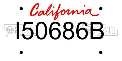 I50686B California License Plate