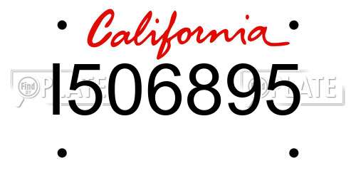 I506895 California License Plate