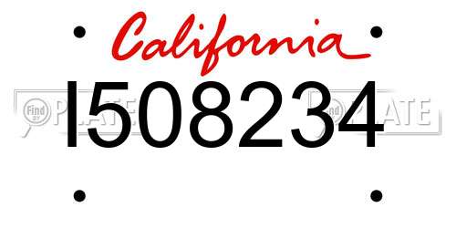 I508234 California License Plate