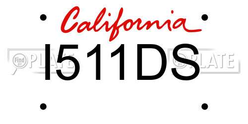 I511DS California License Plate