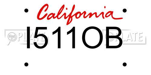 I511OB California License Plate