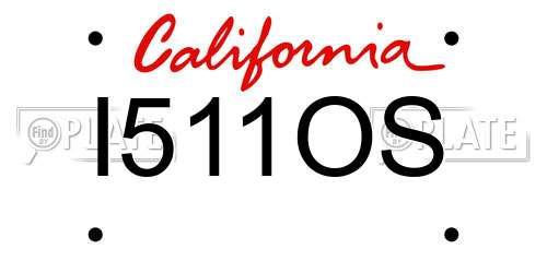 I511OS California License Plate