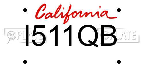 I511QB California License Plate