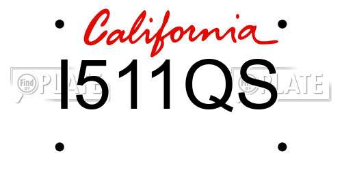 I511QS California License Plate