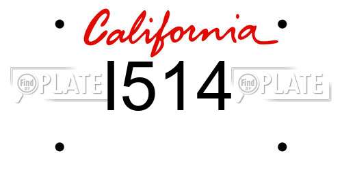 I514 California License Plate