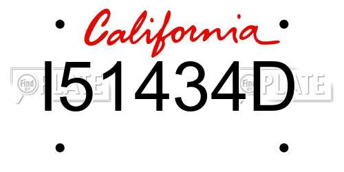 I51434D California License Plate