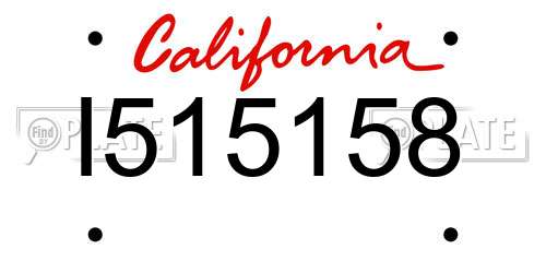 I515158 California License Plate