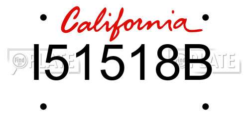 I51518B California License Plate