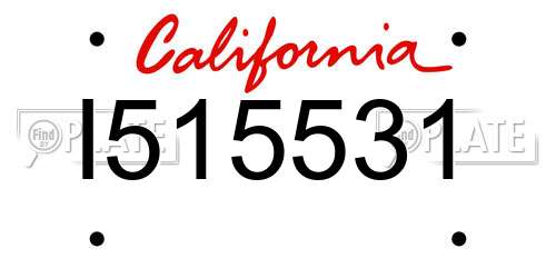 I515531 California License Plate