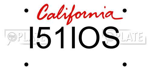 I51IOS California License Plate