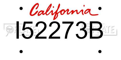I52273B California License Plate