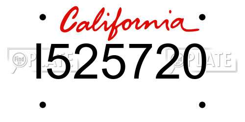 I525720 California License Plate