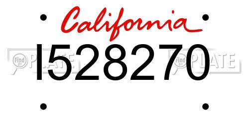I528270 California License Plate