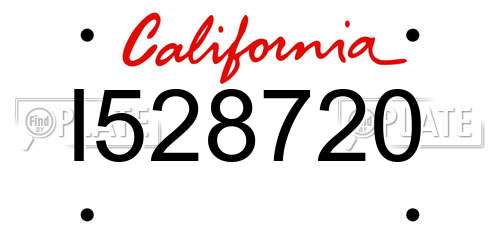 I528720 California License Plate