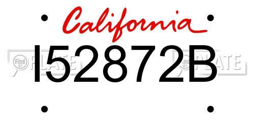 I52872B California License Plate