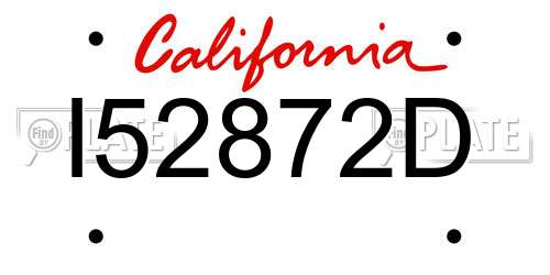 I52872D California License Plate