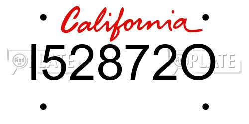 I52872O California License Plate