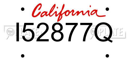 I52877Q California License Plate