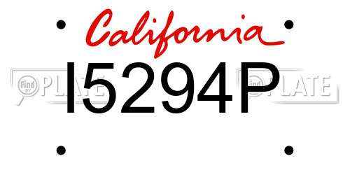 I5294P California License Plate