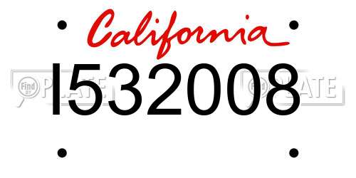 I532008 California License Plate